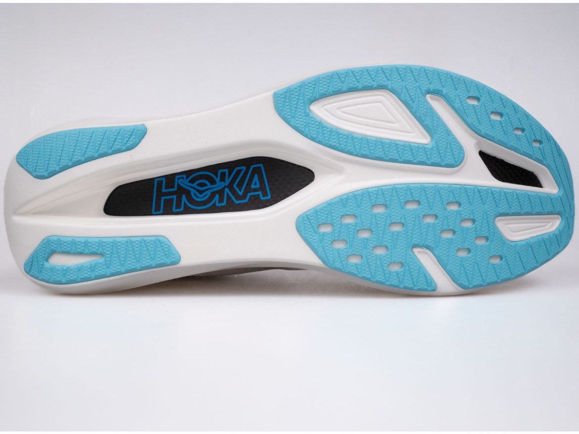 The outsole of the Hoka Rocket X3.