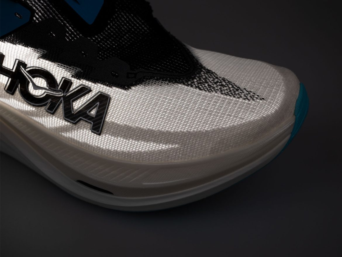 The ventilated upper of the Hoka Rocket X3.