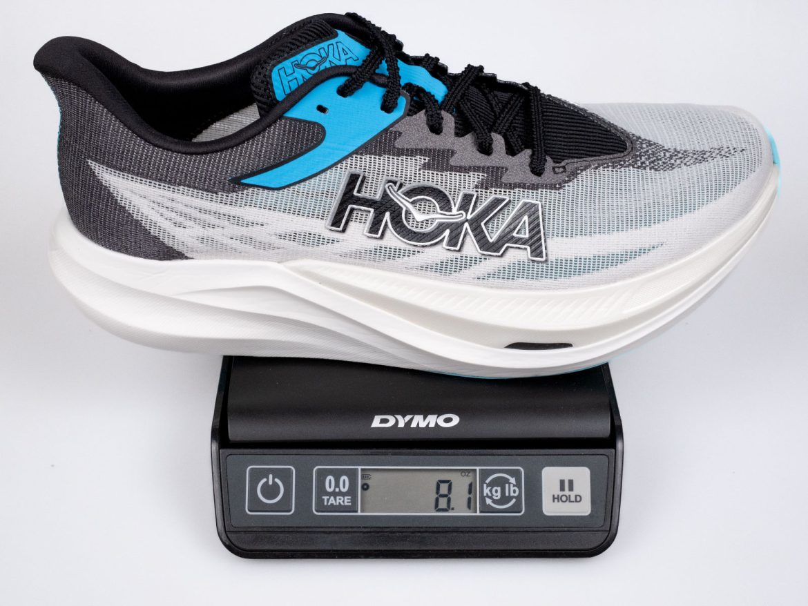The weight of the Hoka Rocket X3.