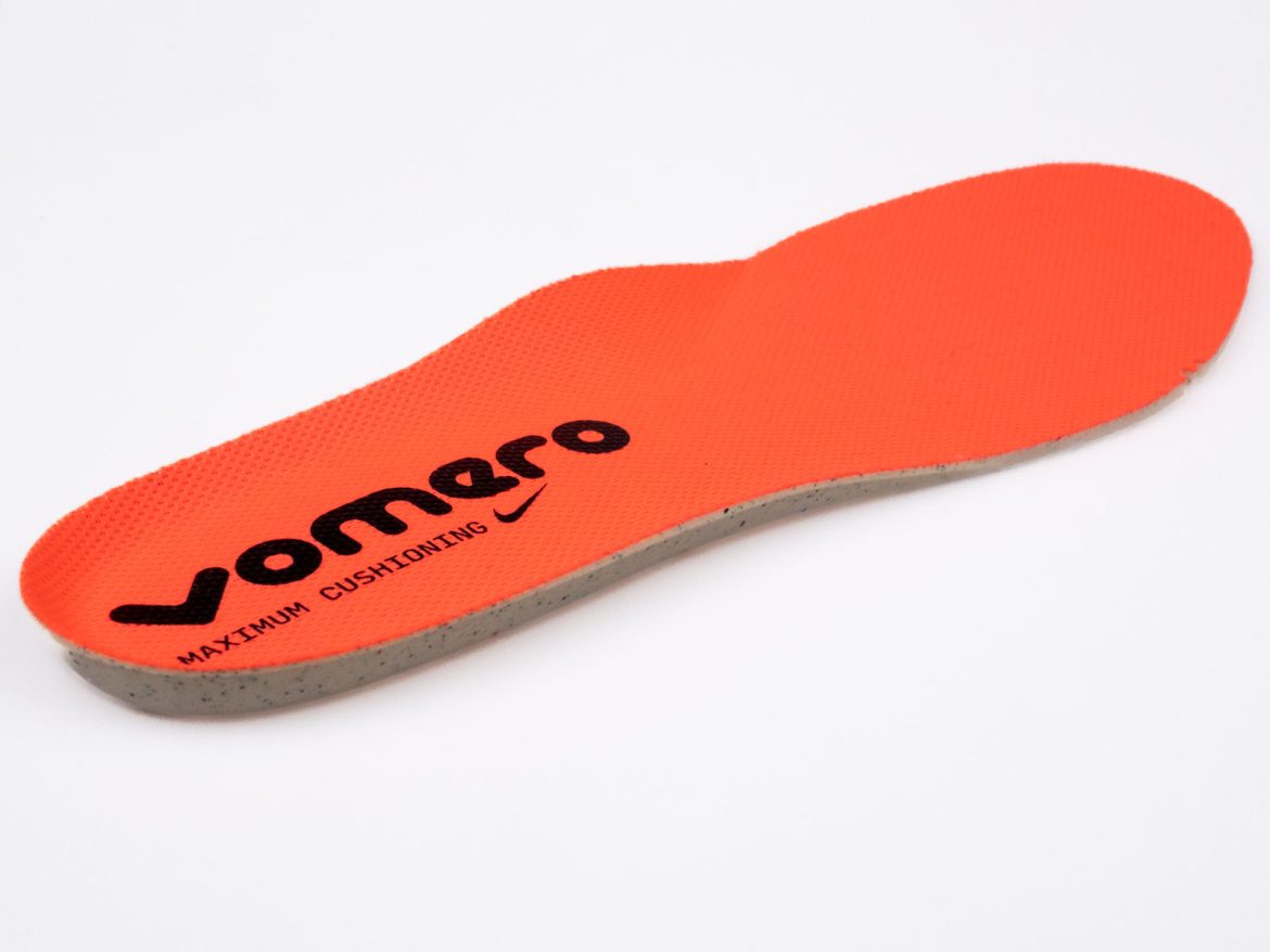 The Ortholite footbed of the Nike Vomero Plus.