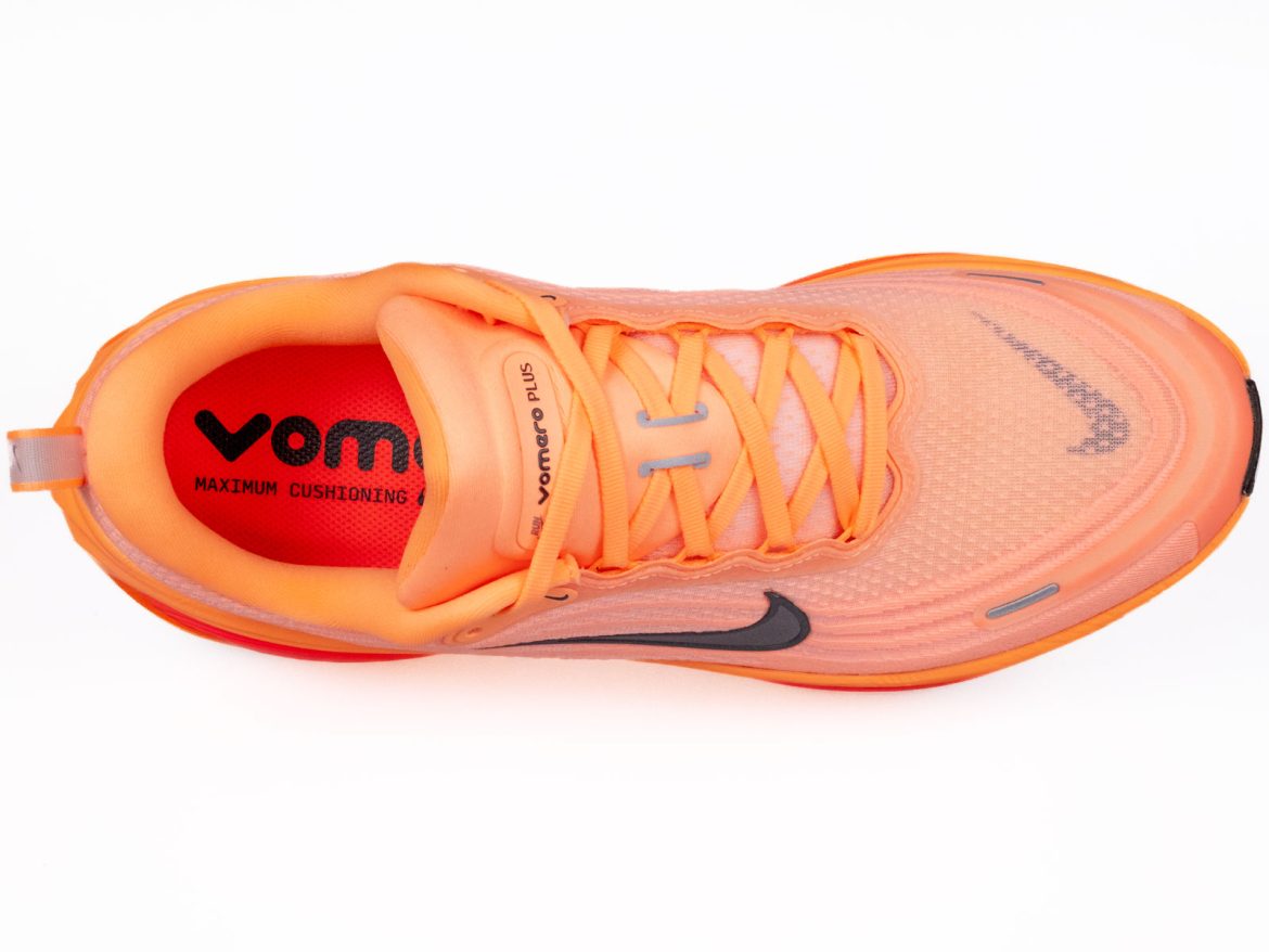 The upper top view of the Nike Vomero Plus.