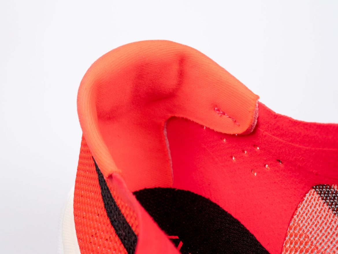 The heel collar of the Asics Metaspeed Sky Tokyo.