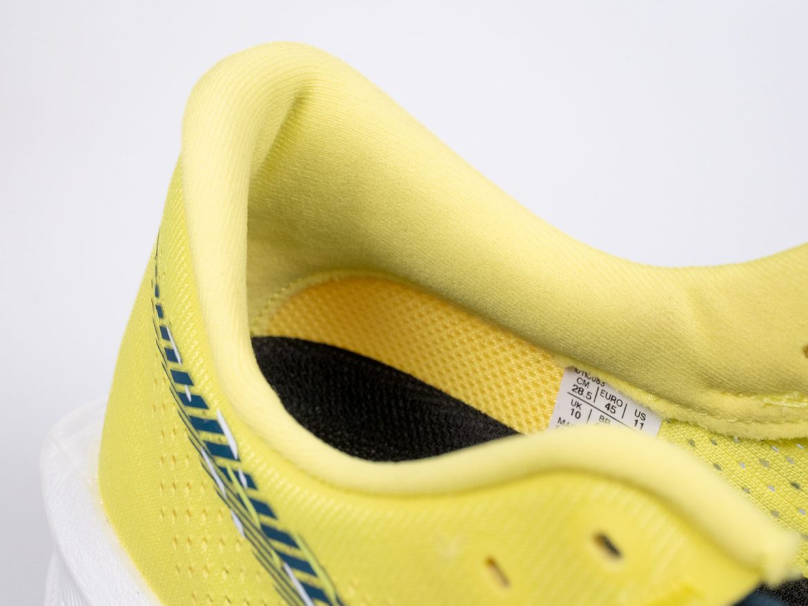 The heel collar of the Asics Sonicblast.