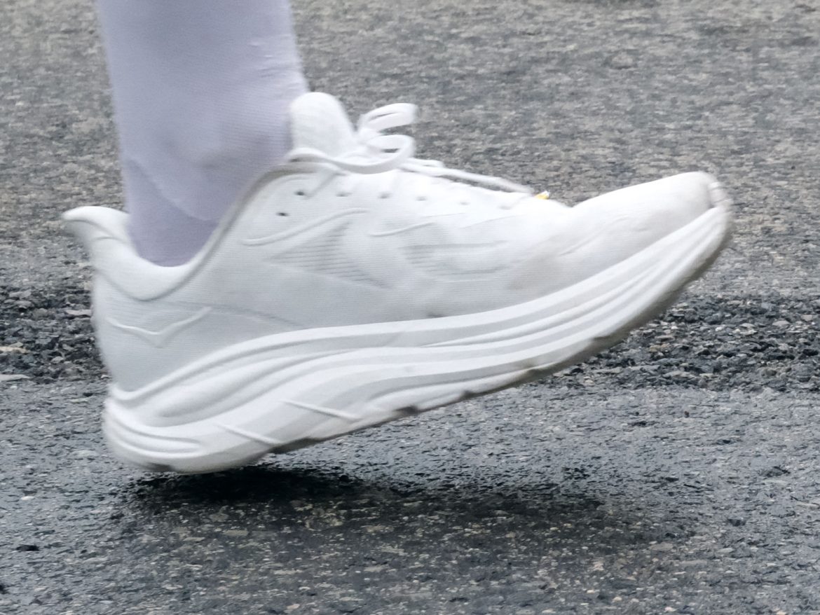 Hoka_Clifton_10_white_on_road The White Hoka Clifton 10 on the road.