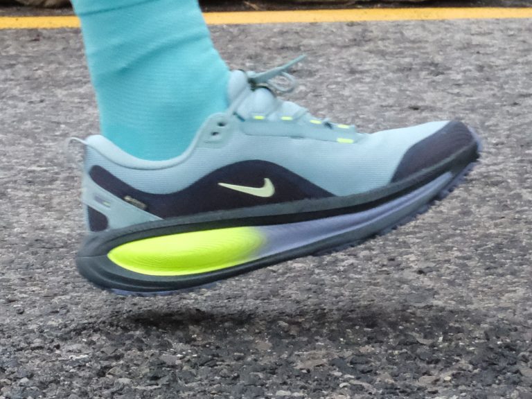 The Nike Vomero 18 Gore-Tex on the road.