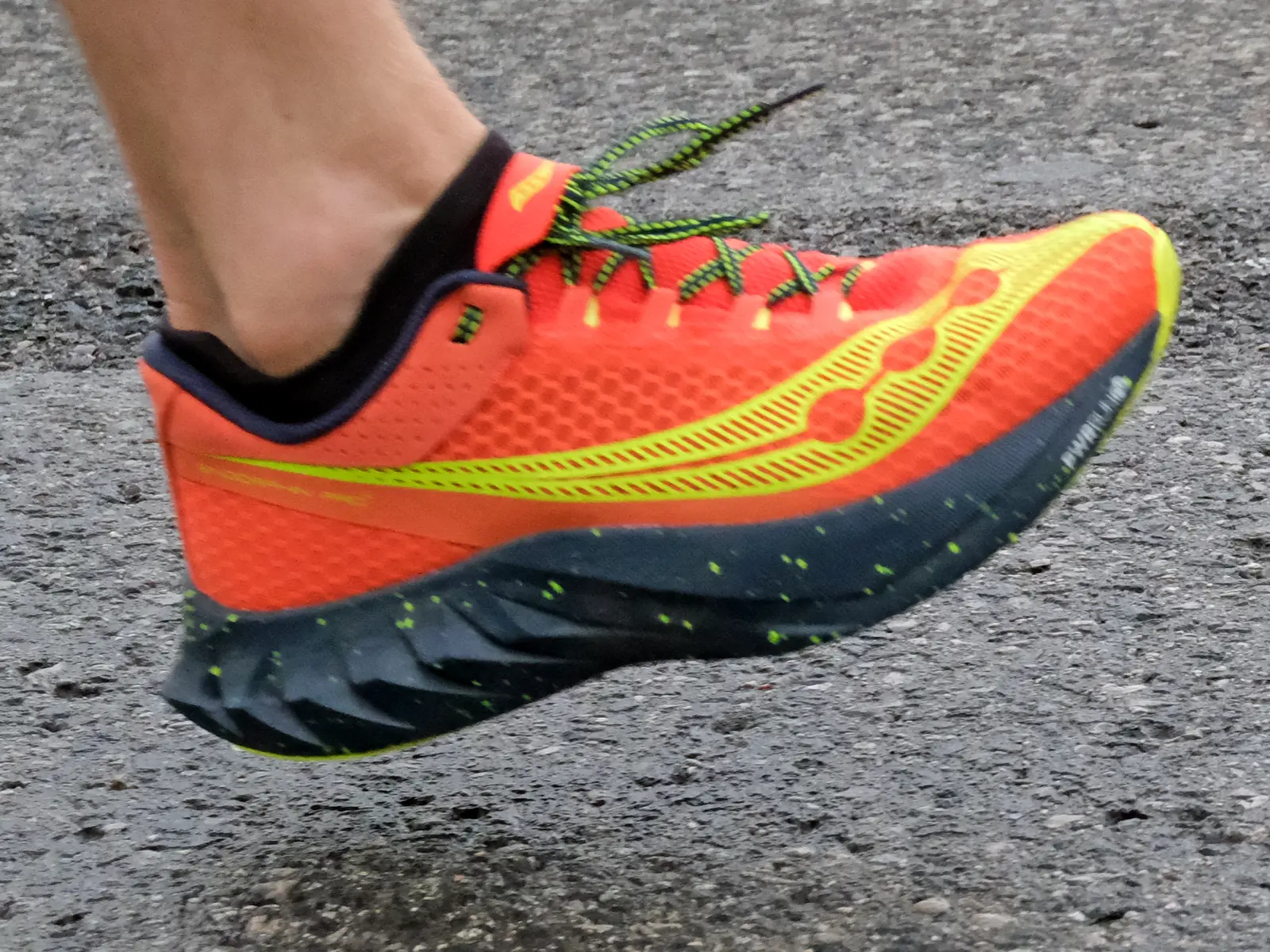 The Saucony Endorphin Pro 4 on the road.