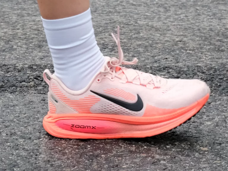 Women's Nike Vomero 18 on the road.