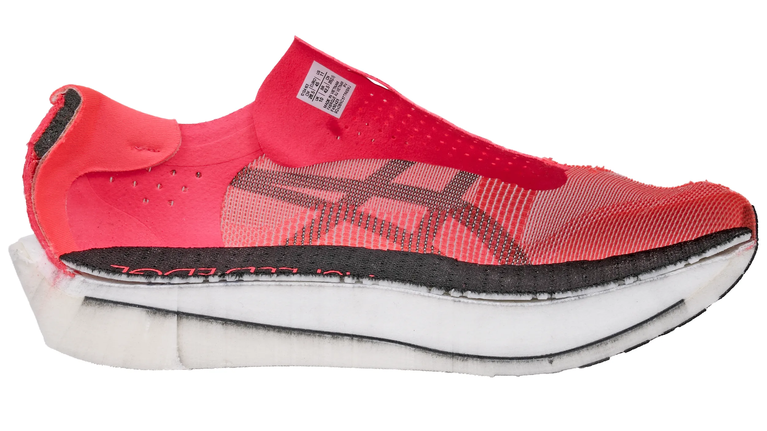 Cut-in-half shoe analysis