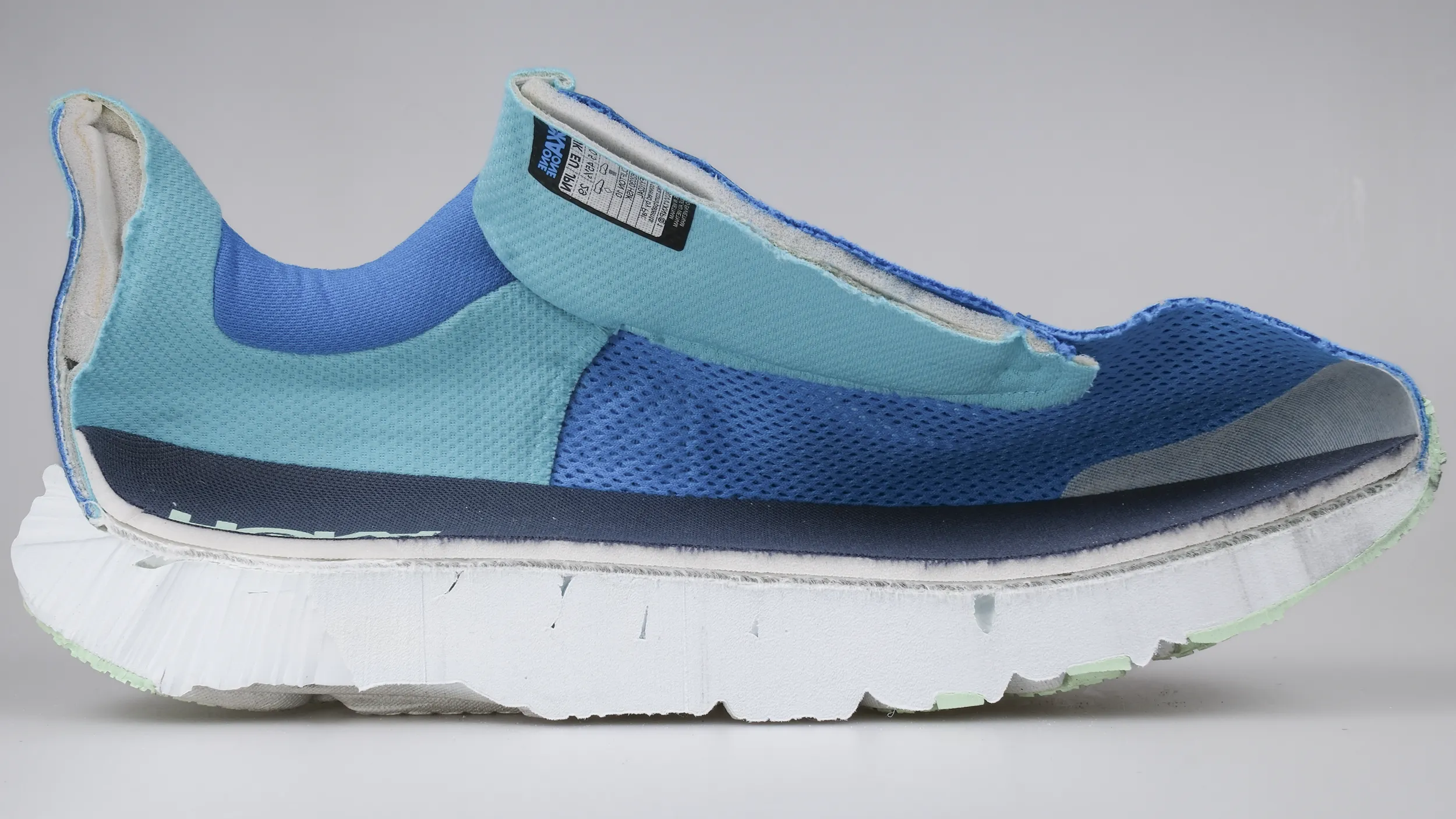 Cut-in-half shoe analysis